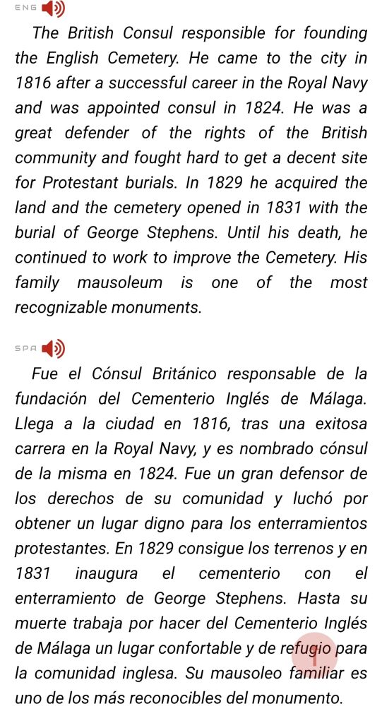 QRs installed in the English cemetery Cementerio Inglés de Málaga